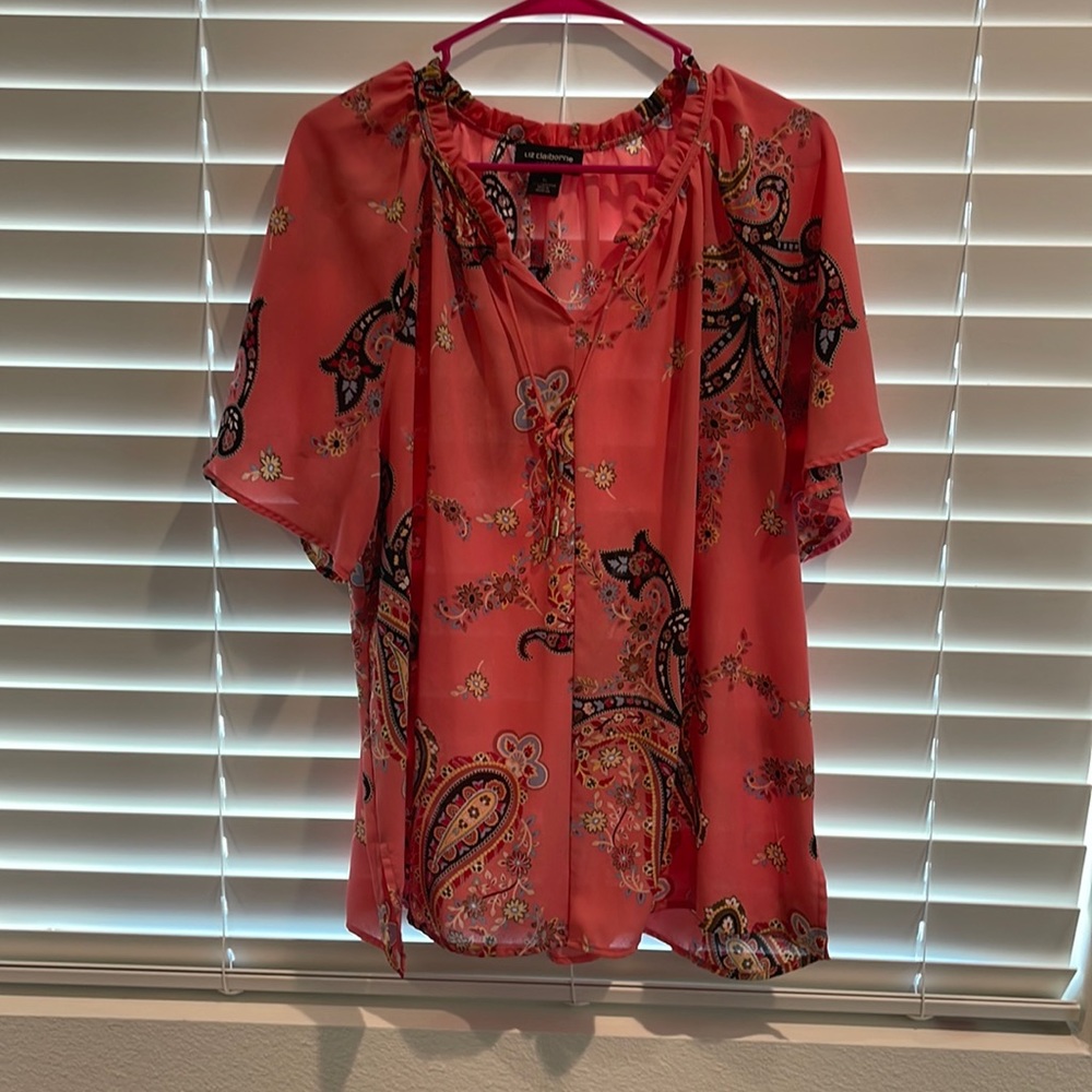 Liz Claiborne extra large pink work blouse